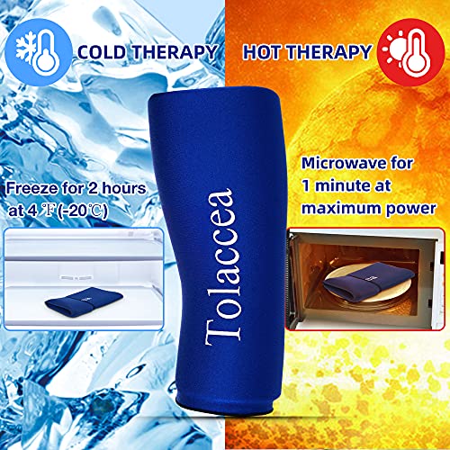 Terapia de frío y calor Paquetes de hielo flexibles Terapia de frío Manga de compresión Paquete de gel reutilizable para lesiones Envoltura en frío para rodilla Codo de tobillo de pantorrilla(M)