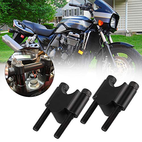 Terisass Extensiones de Manillar de Motocicleta Adaptadores de Altura de Abrazadera elevadora para la mayoría de Motocicletas con Manillar de 7/8 ''.(Negro)