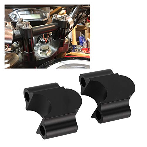 Terisass Extensiones de Manillar de Motocicleta Adaptadores de Altura de Abrazadera elevadora para la mayoría de Motocicletas con Manillar de 7/8 ''.(Negro)