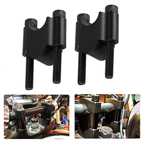 Terisass Extensiones de Manillar de Motocicleta Adaptadores de Altura de Abrazadera elevadora para la mayoría de Motocicletas con Manillar de 7/8 ''.(Negro)