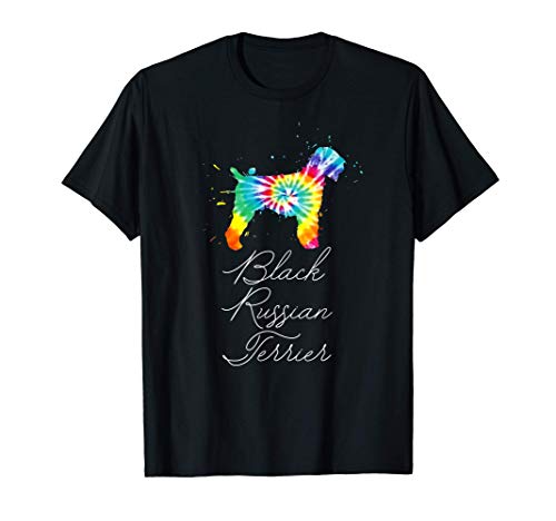 Terrier Negro Ruso Tie Dye Dog Mamá Love-r Gift Camiseta