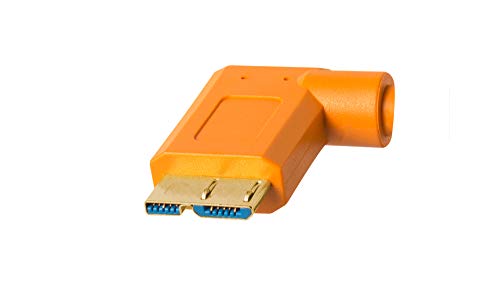 Tether Tools CU61RT15-ORG- Cable USB 3.0 a Micro-B de ángulo recto, 4,6 m