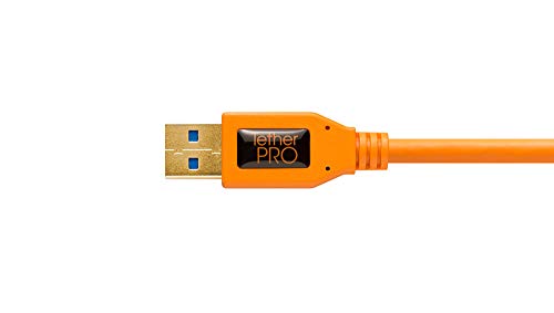 Tether Tools CU61RT15-ORG- Cable USB 3.0 a Micro-B de ángulo recto, 4,6 m