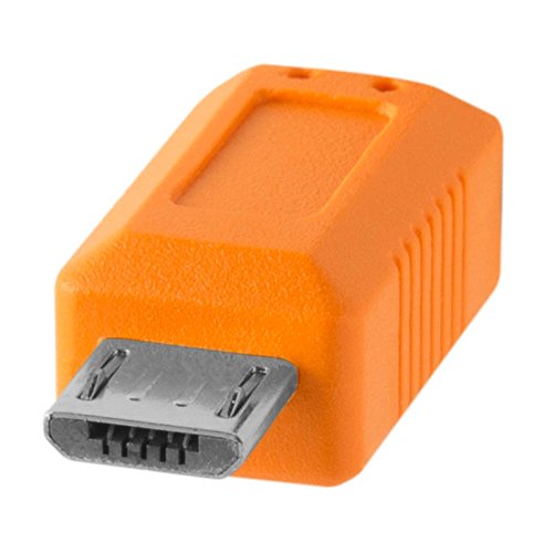 Tether Tools tethe rpro 4,6 m USB Cable de datos para USB de c a USB 2.0 Micro de B5 (Conector Recto/naranja) – Por ejemplo para conectar una cámara en un ordenador portátil