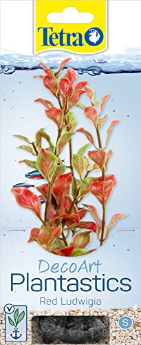 Tetra DecoArt Plantastics Red Ludwigia S Réplica con aspecto natural de la planta acuática Ludwigia roja