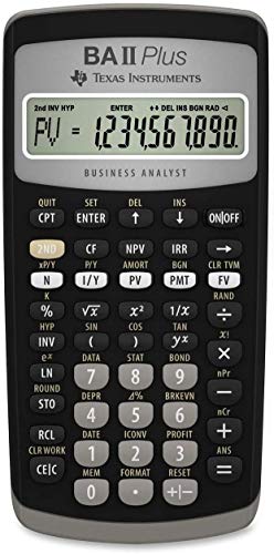 Texas Instruments BA-II Plus - Calculadora (Bolsillo, Calculadora científica, 10 dígitos, Negro)