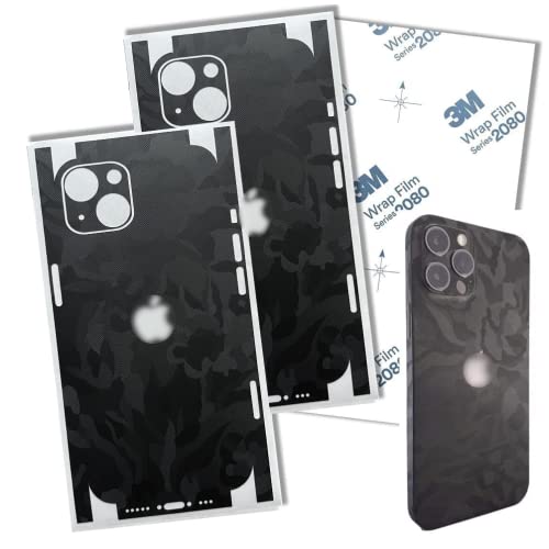TF Skins Válido para iPhone 13 Mini Skin (2 unidades) Protectores de pantalla para la parte trasera y los laterales, diseño elegante, incluye protección para la cámara contra arañazos, color negro