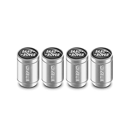 TGFOD 4 Piezas Tapas para Válvulas Neumático de Coche Metal, para Land Rover, Antipolvo Antirrobo Tapas de Rueda de Coche Aire Cabezales Madre Tapones Cubierta