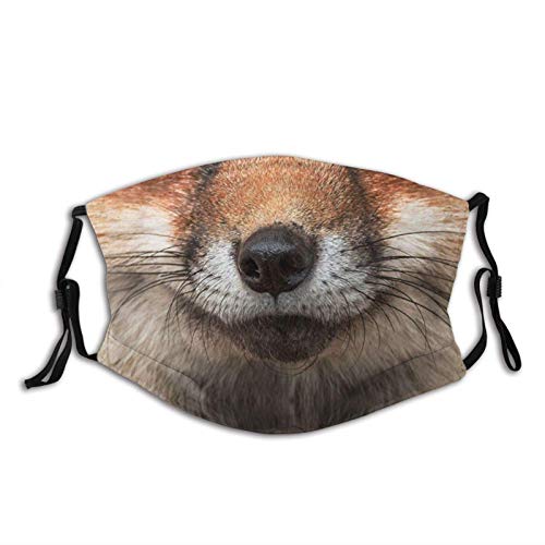 The Fox Print Mascarilla reutilizable con bolsillo de filtro, regalo unisex para hombres y mujeres, pasamontañas de animales