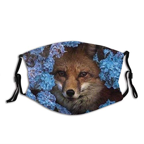 The Fox Print Mascarilla reutilizable con bolsillo de filtro, regalo unisex para hombres y mujeres, pasamontañas de animales
