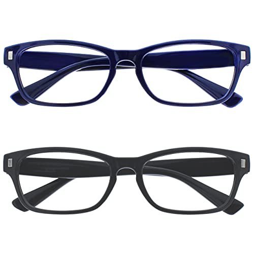 The Reading Glasses Company La Compañía Gafas De Lectura Azul Oscuro Gris Sólido Lectores Valor Pack 2 Hombres Mujeres RR77-3G +3,50