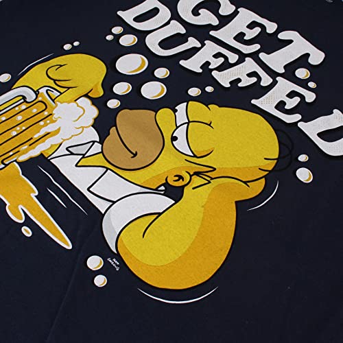 The Simpsons Get Duffed Camiseta, Azul (Marino), 3XL para Hombre