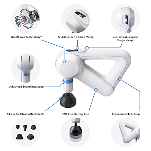 Theragun Elite - White - Nueva 4ª generación de terapia de percusión de tejido profundo de tratamiento muscular pistola de masaje..