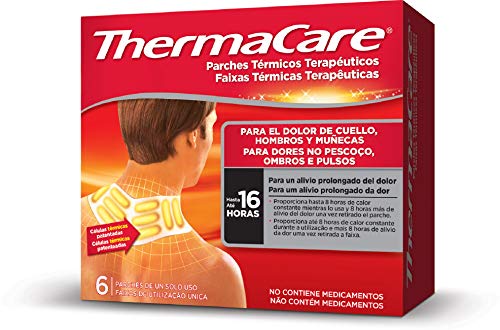 THERMACARE Parche Térmico Terapéutico - 6 parches -Para El Dolor de Cuello, Hombro y Muñeca - Alivio Prolongado del Dolor Hasta 16 Horas - Sin Medicamentos