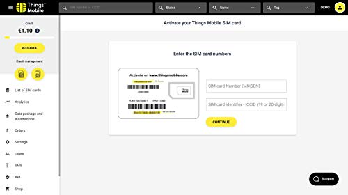 Things Mobile Tarjeta SIM para Smartwatch / Reloj Inteligente - GSM / 2G / 3G / 4G - Crédito Incluido de 10 € (Tarjeta de Datos Válida sólo para Mensajes de Voz o Escritos)