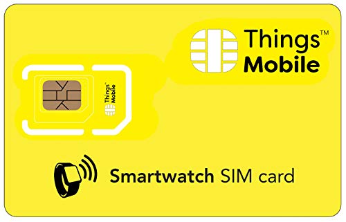 Things Mobile Tarjeta SIM para Smartwatch / Reloj Inteligente - GSM / 2G / 3G / 4G - Crédito Incluido de 10 € (Tarjeta de Datos Válida sólo para Mensajes de Voz o Escritos)