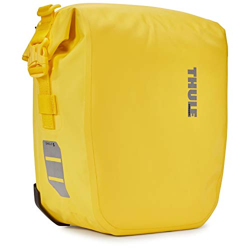 Thule 1 par de alforjas para bicicleta Shield Pannier de 13 litros, impermeables, color amarillo, amarillo, small, Mochila de a diario