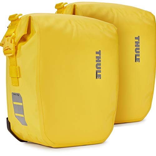 Thule 1 par de alforjas para bicicleta Shield Pannier de 13 litros, impermeables, color amarillo, amarillo, small, Mochila de a diario