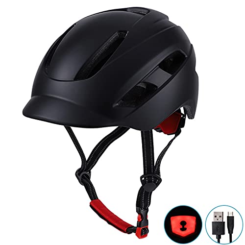 THV -Casco Ciclismo Transpirable De 11 Hoyos, Casco De Bicicleta Ligero (Adecuado para El Tamaño De La Cabeza 57-61Cm) Casco De Ciclismo con Luz Inteligente USB, Color Verde Cambiante