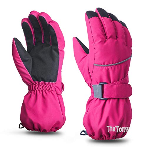 ThxToms Guantes Térmicos Niños, Guantes Impermeables de Invierno para Correr Esquí Snowboard, para Niños y Niñas