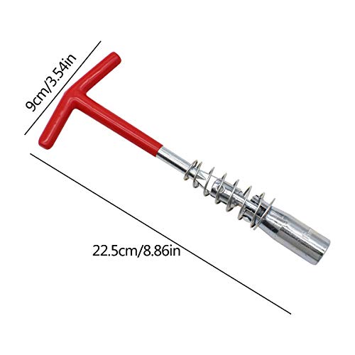 Tianher Llave Universal de Bujía con Mango en T, 2 Piezas Herramienta de Extracción Bujías en T 16 mm y 21 mm para Fijación y Demolición del Manguito Desmontaje de Bujía.