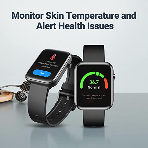 TicWatch GTH Reloj Inteligente, hasta 10 días de duración de la batería con medición de la Temperatura de la Piel, monitoreo de la frecuencia cardíaca con oxígeno en la Sangre, 5ATM a Prueba de Agua