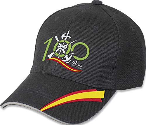 Tiendas LGP- Barbaric- Gorra Bordada 100 Años Aniversario de la Legión Española, Talla única. con Presilla de adaptación, Color Negro