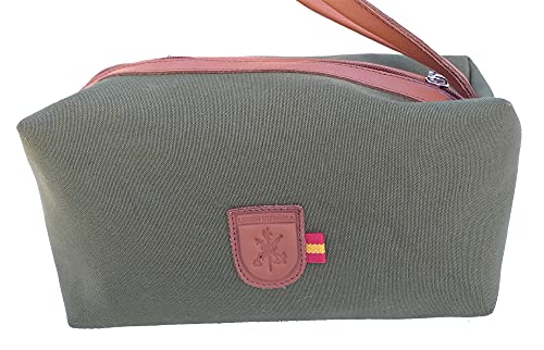 Tiendas LGP - Neceser con Detalle de Emblema de la Legión Española, Bolsa de Aseo, Cierre de Cremallera y asa Lateral de Piel