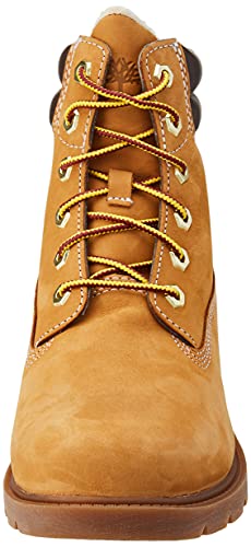 Timberland Linden Woods 6 Inch Faux Fur Lined WR Botas de invierno para Mujer, Amarillo (Wheat Nubuck), 39.5 EU