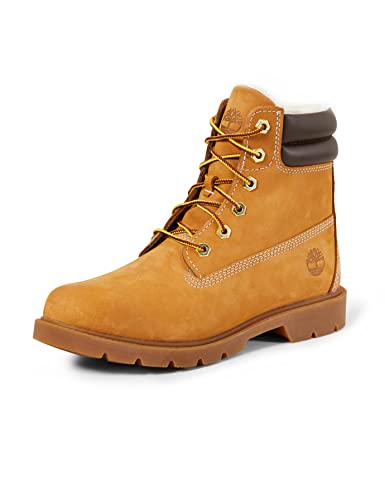 Timberland Linden Woods 6 Inch Faux Fur Lined WR Botas de invierno para Mujer, Amarillo (Wheat Nubuck), 39.5 EU