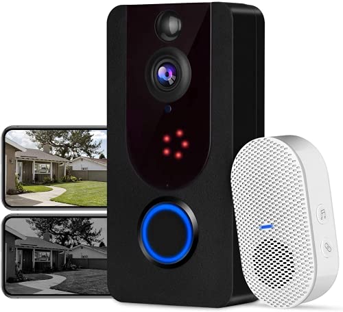 Timbre Inalámbrico con Cámara, Bextgoo HD 1080P Videoportero WiFi, portero automatico, Detección De Movimiento, Visión Nocturna, Almacenamiento En La Nube Cifrado Gratuito (NO se necesita tarjeta SD)