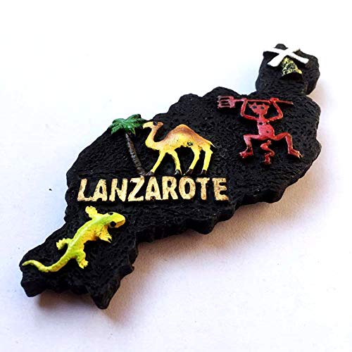 Time Traveler Go Lanzarote - Imán para nevera (resina, 3D, regalo), diseño de mapa de España