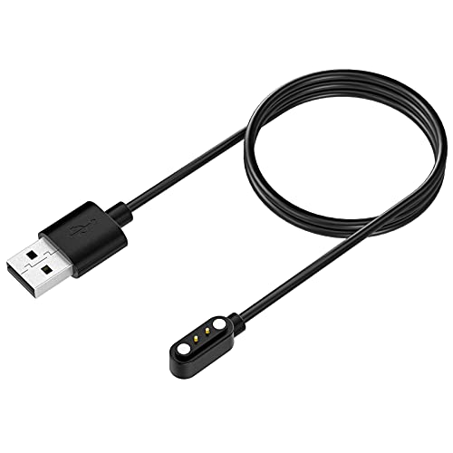 TiMOVO Cargador Compatible con YAMAY SW021/ID205L/SW023/ID205U/ID205S/ID206/Willful Sw021 Reloj Inteligente, Cable de Carga USB Magnético 100cm Accesorios Alimentación Reemplazo, Negro