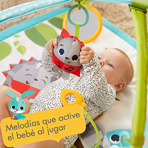 Tiny Love Gymini Sunny Day Gimnasio para bebés, Manta de actividades para el desarrollo con divertidos juguetes musicales, 3 melodias, Meadow Days