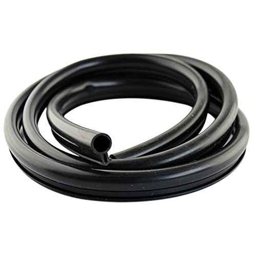 Tira de sellado de puerta de acero de plástico de 10 m para puerta de goma de silicona para sello de ventana de puerta, tapón de drenaje de bombilla hueca y junta tubular tipo O (poco O/8 mm, negro)