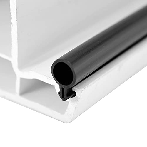 Tira de sellado de puerta de acero de plástico de 10 m para puerta de goma de silicona para sello de ventana de puerta, tapón de drenaje de bombilla hueca y junta tubular tipo O (poco O/8 mm, negro)