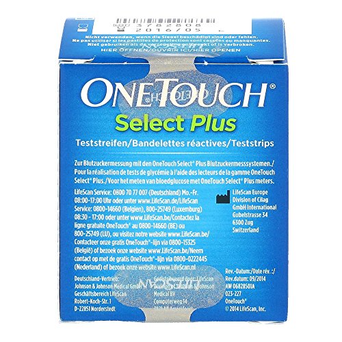 Tiras para medir el nivel de glucosa en sangre, OneTouch Select, paquete de 50