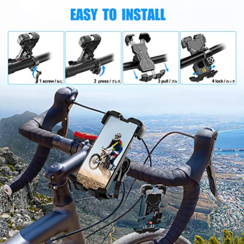 Tisoutec Soporte Movil Bici 360° Rotación Soporte Movil Moto Bicicleta para iPhone / Samsung / XIAOMI / Huawei Serie Teléfono Inteligente Entre 4"-7"
