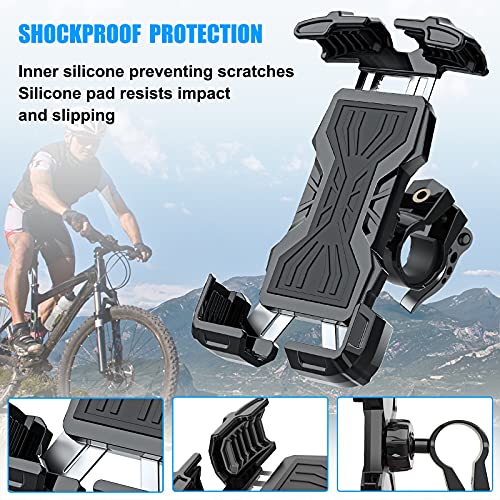 Tisoutec Soporte Movil Bici 360° Rotación Soporte Movil Moto Bicicleta para iPhone / Samsung / XIAOMI / Huawei Serie Teléfono Inteligente Entre 4"-7"