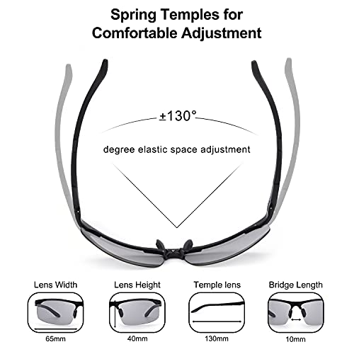 TJUTR Gafas de sol polarizadas fotocromáticas para hombres, seguridad durante la conducción, protección UV, antirreflejos, reduce la fatiga ocular