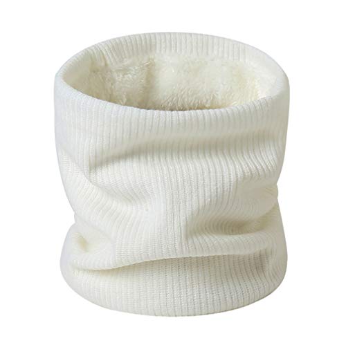 TMEOG Bufanda Tubular para Hombre y Mujer, Calentador de Cuello Braga de Cuello Invierno Bufanda Tubular Cuello Snood Bufanda de Cuello (talla única, B_Blanco)