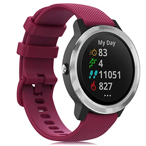 Tobheo Correa Compatible para Garmin Vivoactive 3 Silicona, Pulsera de Repuesto Deportivo Correa Reloj 20mm Compatible para Garmin Venu/Vivoactive 3 Music de Mujer Hombre (Sin Reloj)