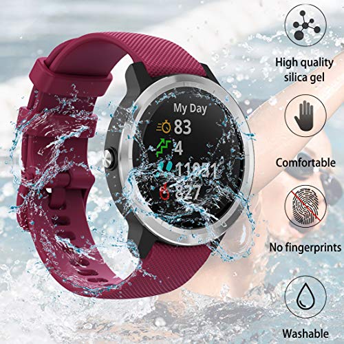 Tobheo Correa Compatible para Garmin Vivoactive 3 Silicona, Pulsera de Repuesto Deportivo Correa Reloj 20mm Compatible para Garmin Venu/Vivoactive 3 Music de Mujer Hombre (Sin Reloj)