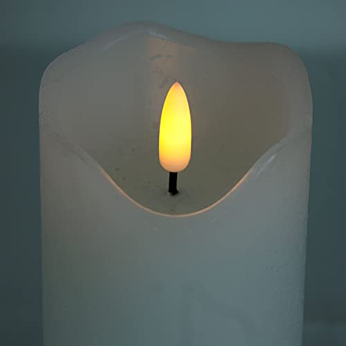 ToCi Juego de velas LED blancas con 4 velas de cera auténtica sin llama con mecha negra y temporizador, color blanco, diámetro 7,5 x 12,5 cm