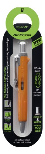 Tombow Air Press - Bolígrafo tecnología aire comprimido, color naranja y plateado;AIR PRESS