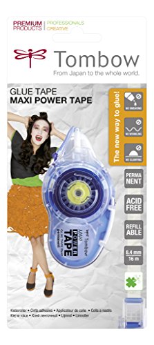 Tombow PN-IP Maxi Power Tape - Dispensador de cinta adhesiva recargable (8,4 mm x 16 m)