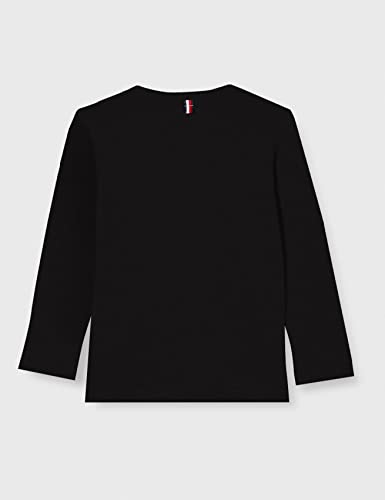 Tommy Hilfiger Boys Basic Cn Knit L/s Camiseta, Negro (Meteorite 055), 176 (Talla del Fabricante: 16) para Niños