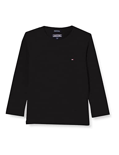 Tommy Hilfiger Boys Basic Cn Knit L/s Camiseta, Negro (Meteorite 055), 176 (Talla del Fabricante: 16) para Niños