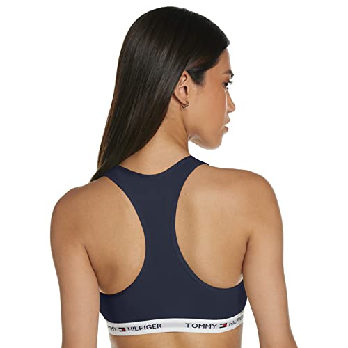 Tommy Hilfiger Bralette Sujetador Deportivo, Azul (Navy/White Blazer-PT 416), 36 (Talla del Fabricante: SM) para Mujer