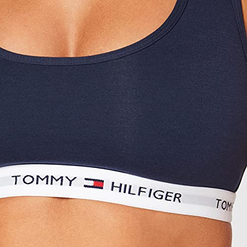 Tommy Hilfiger Bralette Sujetador Deportivo, Azul (Navy/White Blazer-PT 416), 36 (Talla del Fabricante: SM) para Mujer